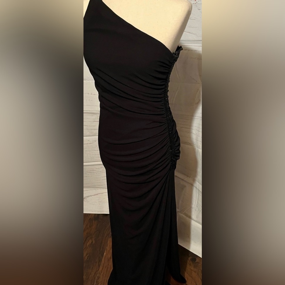 Black Laundry Dress With Rhinestones On A Side.